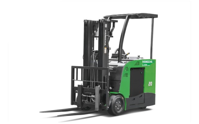 Hangcha 3-wheel electric lithium-ion stand-up counterbalanced forklift 3,000 to 5,000 lbs