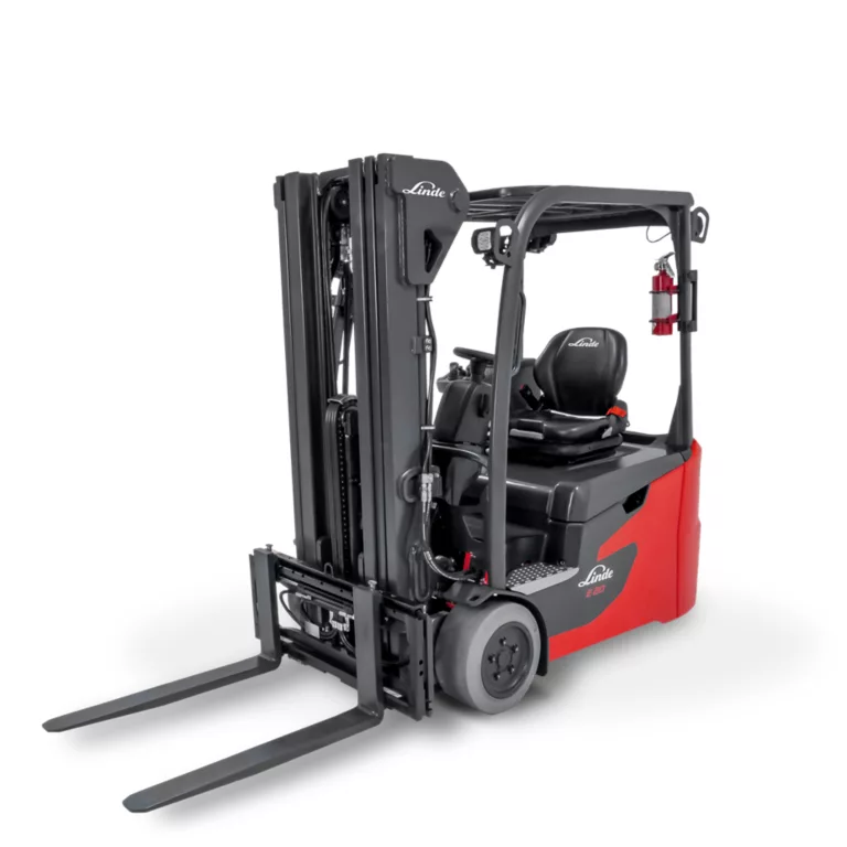 Linde E18-E20 cushion tire electric forklift 3,500 to 4,000 lb capacity